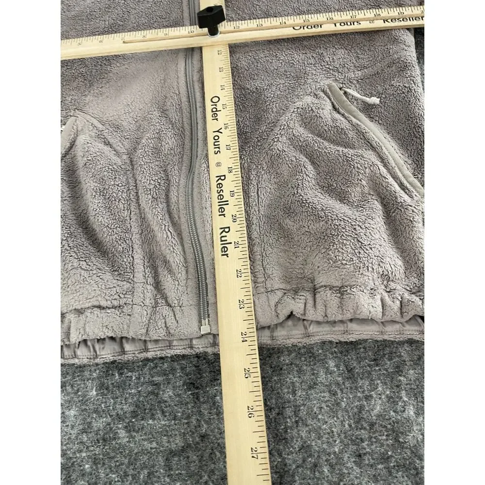The North Face Jacket Womens Medium Gray Hooded Fleece Full Zip Pockets N19